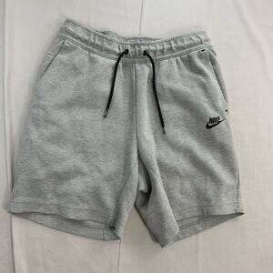 Nike Tech Fleece Shorts Mens Small Gray Drawstring Logo Zip Pocket Athletic